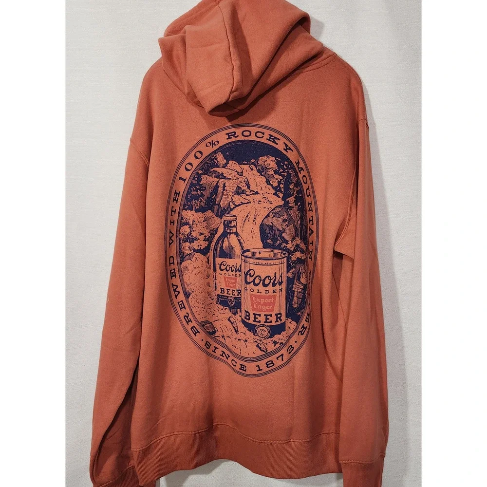Coors golden Beer orange hoodie men's size large